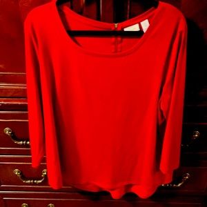 Chico’s red zip back shirt